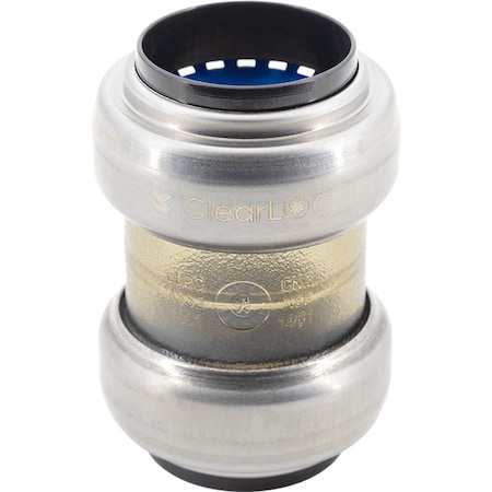 Legend Valve Transparent Push-to-Connect Fittings, 1in Push Fit Coupling 457-527